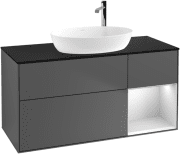 Тумба под раковину Villeroy & Boch Finion 120х50,1 см с подсветкой МДФ антрацит матовый лак/стекло черное матовое F952MTGK