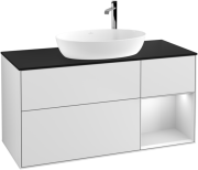 Тумба под раковину Villeroy & Boch Finion 120х50,1 см с подсветкой МДФ белый матовый лак/стекло черное матовое F952MTMT