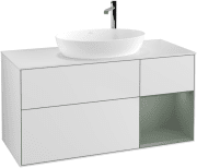 Тумба под раковину Villeroy & Boch Finion 120х50,1 см с подсветкой МДФ белый матовый лак/стекло белое матовое F951GMMT