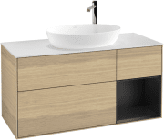 Тумба под раковину Villeroy & Boch Finion 120х50,1 см с подсветкой МДФ шпон дуба/стекло белое матовое F951PDPC
