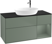 Тумба под раковину Villeroy & Boch Finion 120х50,1 см с подсветкой МДФ оливковый матовый лак/стекло черное матовое F952GMGM