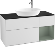 Тумба под раковину Villeroy & Boch Finion 120х50,1 см с подсветкой МДФ белый матовый лак/стекло черное матовое F952GMMT