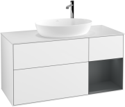 Тумба под раковину Villeroy & Boch Finion 120х50,1 см с подсветкой МДФ глянцевый белый лак/стекло белое матовое F951HGGF