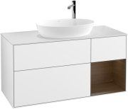 Тумба под раковину Villeroy & Boch Finion 120х50,1 см с подсветкой МДФ глянцевый белый лак/стекло белое матовое G951GNGF