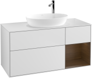 Тумба под раковину Villeroy & Boch Finion 120х50,1 см с подсветкой МДФ белый матовый лак/стекло белое матовое G951GNMT