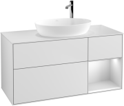 Тумба под раковину Villeroy & Boch Finion 120х50,1 см с подсветкой МДФ белый матовый лак/стекло белое матовое G951MTMT