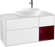 Тумба под раковину Villeroy & Boch Finion 120х50,1 см с подсветкой МДФ глянцевый белый лак/стекло белое матовое G951HBGF