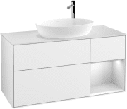 Тумба под раковину Villeroy & Boch Finion 120х50,1 см с подсветкой МДФ глянцевый белый лак/стекло белое матовое G951MTGF