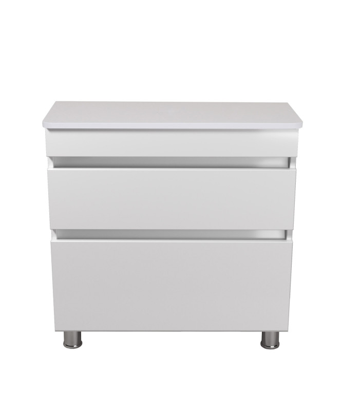 Тумба під раковину Мийдодір MoonShine 80 ST зі стільницею 78х44 см ДСП білий глянець 00-0008193