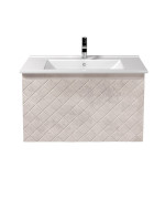 Тумба підвісна Мийдодір Diamante 80-А з раковиною Su-80 МДФ беж бетон 00-0008601