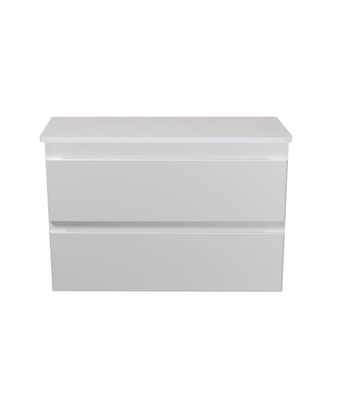 Тумба під раковину Мийдодир Unik 80-A ST зі стільницею 78х44 см ДСП/МДФ білий глянець 00-0009284