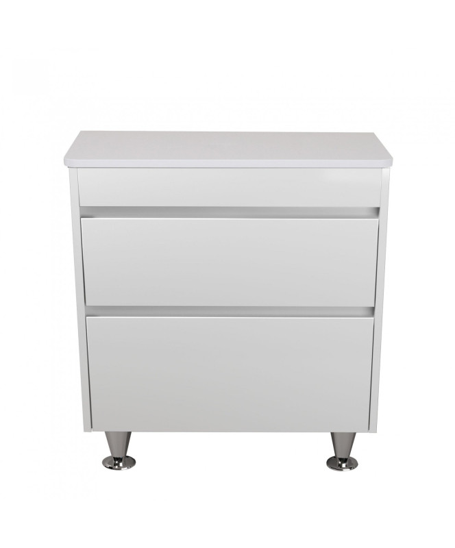 Тумба под раковину Мойдодыр Prime 80 ST со столешницей 80х45 см ДСП/МДФ белый глянец 00-0008187