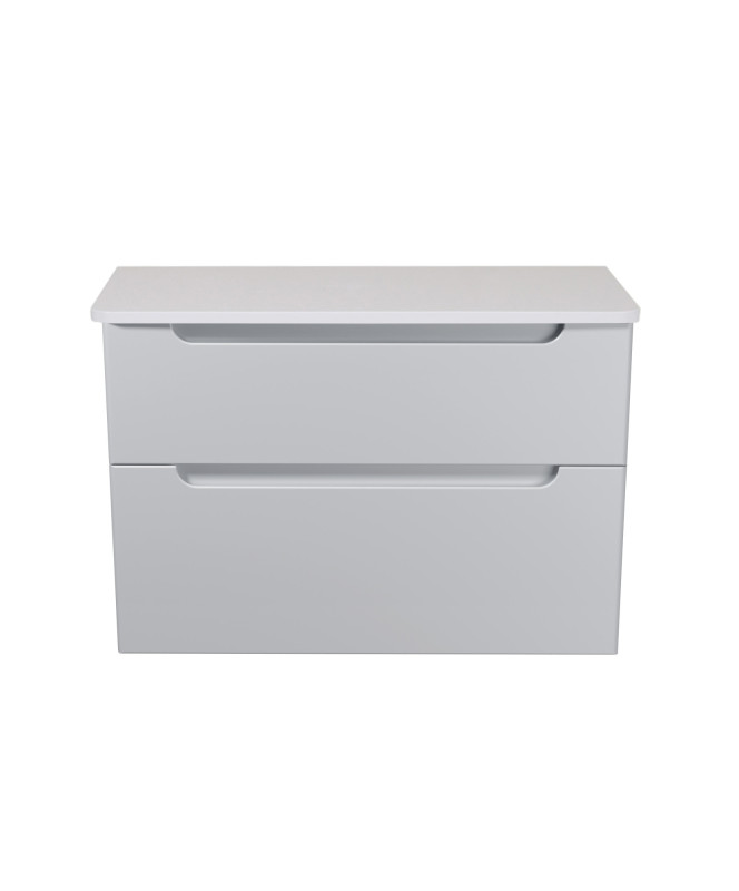 Тумба під раковину Мийдодир Malaga 80-A ST зі стільницею 78х44 см ДСП/МДФ білий глянець 00-0009285