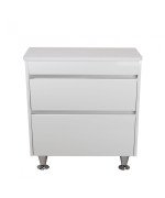 Тумба под раковину Мойдодыр Prime 80 ST со столешницей 80х45 см ДСП/МДФ белый глянец 00-0008187