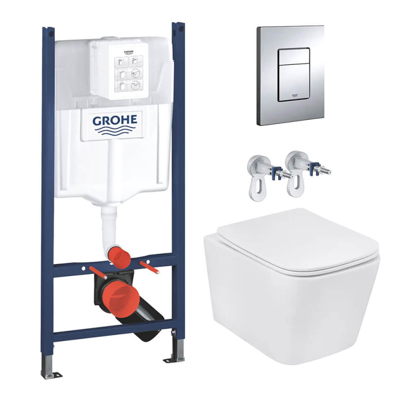 Система інсталяції Grohe Rapid SL 3 в 1 із клавішею унітазом Kroner Eifel та кришкою 3884966KE483429