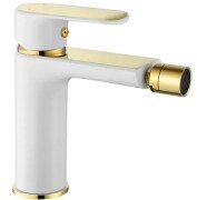 Смеситель для биде Rea Bloom однорычажный белый/золото REA-B9930