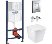 Система інсталяції Grohe Rapid SL 3 в 1 із клавішею унітазом Kroner Eifel та кришкою KE523629WHIR