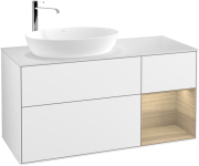 Тумба под раковину Villeroy & Boch Finion 120х50,1 см с подсветкой МДФ глянцевый белый лак/стекло белое матовое F931PCGF