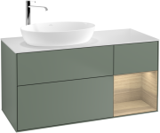 Тумба под раковину Villeroy & Boch Finion 120х50,1 см с подсветкой МДФ оливковый матовый лак/стекло белое матовое F931PCGM