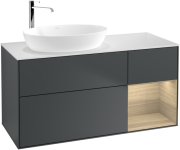 Тумба под раковину Villeroy & Boch Finion 120х50,1 см с подсветкой МДФ темно-синий матовый лак/стекло белое матовое F931PCHG