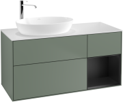 Тумба под раковину Villeroy & Boch Finion 120х50,1 см с подсветкой МДФ оливковый матовый лак/стекло белое матовое F931PDGM