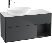 Тумба под раковину Villeroy & Boch Finion 120х50,1 см с подсветкой МДФ темно-синий матовый лак/стекло белое матовое F931PDHG