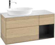 Тумба под раковину Villeroy & Boch Finion 120х50,1 см с подсветкой МДФ шпон дуба/стекло белое матовое F931PDPC