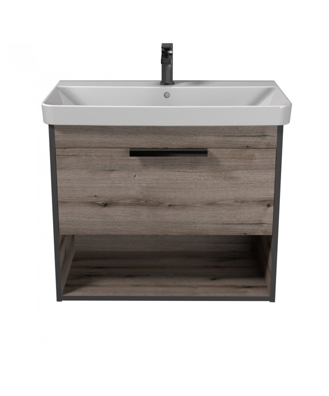 Тумба подвесная Мойдодыр Denver 80-A с раковиной Vivace ДСП дуб эвок 00-0008271