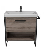 Тумба Мойдодир Denver 80-A з опорами та рушником утримувачем з раковиною Vivace ДСП дуб евок 00-0008453