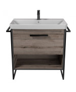 Тумба Мийдодир Denver 80-A з опорами та рушником утримувачами з раковиною Vivace ДСП дуб евок 00-0008454