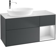 Тумба под раковину Villeroy & Boch Finion 120х50,1 см с подсветкой МДФ темно-синий матовый лак/стекло белое матовое F931MTHG