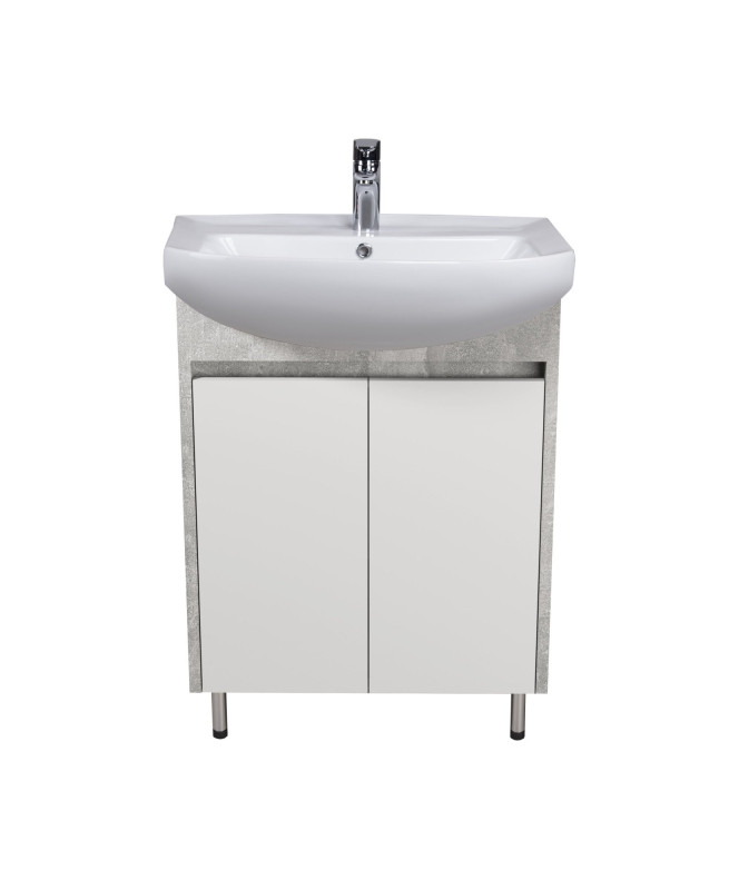 Тумба напольная Мойдодыр Nice Loft 60 с раковиной Proxy ДСП бетон/белый глянец 00-0008576