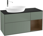 Тумба под раковину Villeroy & Boch Finion 120х50,1 см с подсветкой МДФ оливковый матовый лак/стекло черное матовое F932GNGM