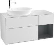 Тумба під раковину Villeroy & Boch Finion 120х50,1 см із підсвічуванням МДФ білий матовий лак/скло біле матове F931HGMT