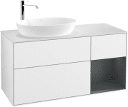 Тумба под раковину Villeroy & Boch Finion 120х50,1 см с подсветкой МДФ глянцевый белый лак/стекло белое матовое F931HGGF