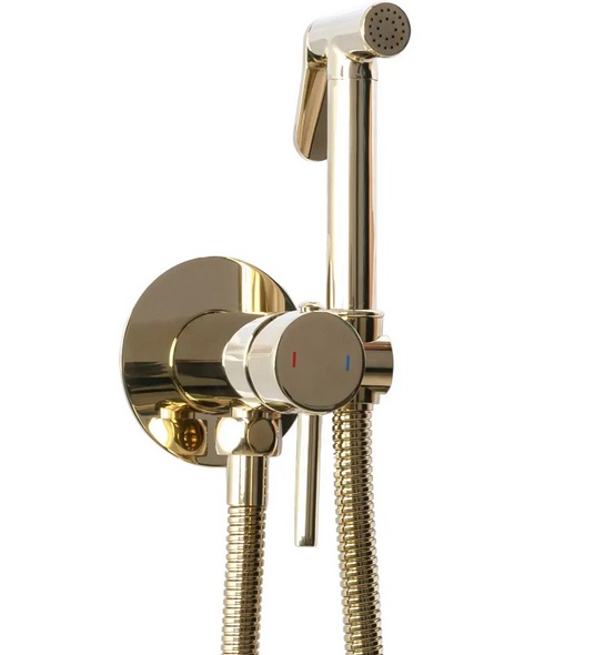Гігієнічний душ із змішувачем прихованого монтажу Rea Loop золотий REA-B8979