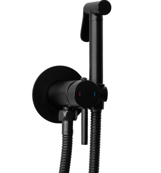 Гігієнічний душ із змішувачем прихованого монтажу Rea Loop чорний REA-B8978