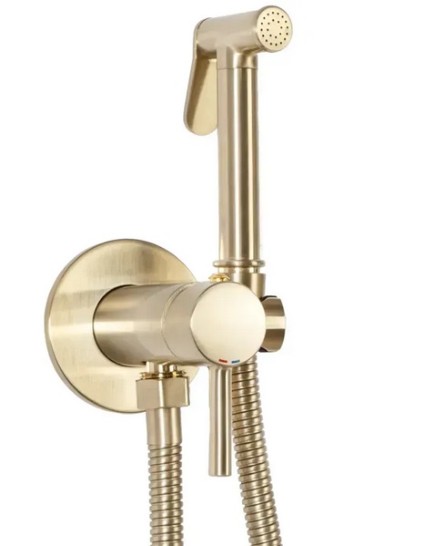 Гігієнічний душ із змішувачем прихованого монтажу Rea Loop матове золото REA-B6311