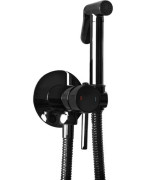 Гигиенический душ со смесителем скрытого монтажа Rea Loop черный глянцевый REA-B5656