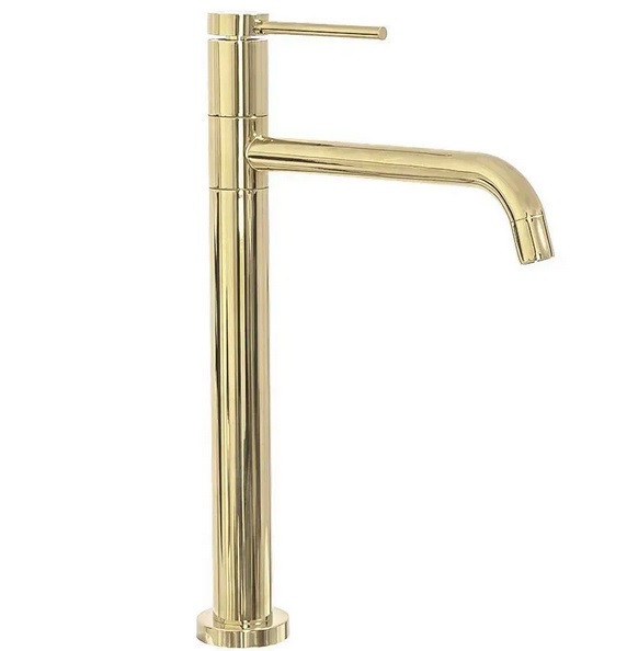 Смеситель для раковины Rea Lugano Slim однорычажный золотой REA-B5002