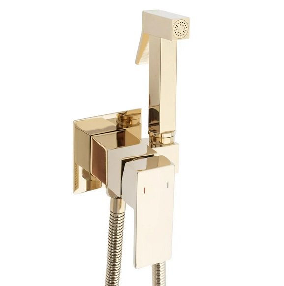 Гігієнічний душ із змішувачем прихованого монтажу Rea Fenix золотий REA-B5771