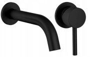 Смеситель для раковины Rea Lungo настенный однорычажный черный BAT-B0969