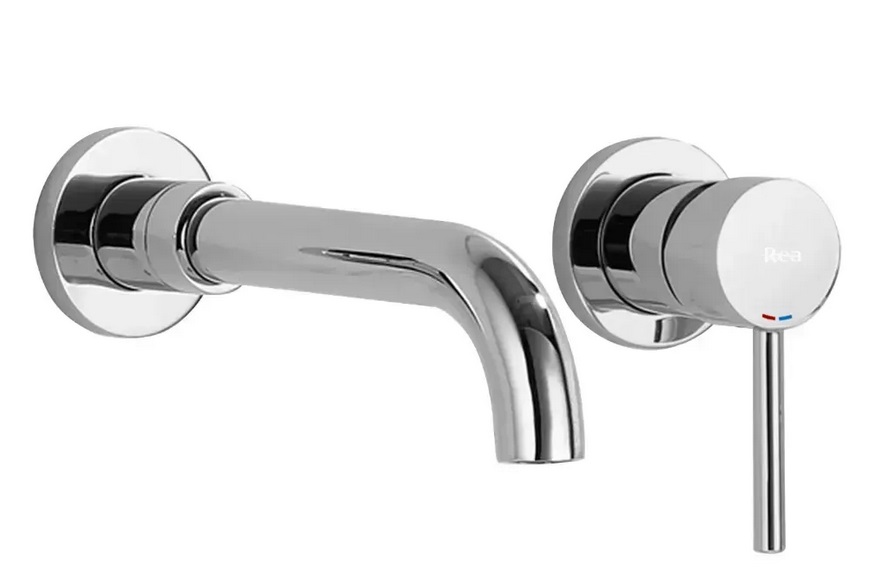 Смеситель для раковины Rea Lungo Long настенный однорычажный хром REA-B0369