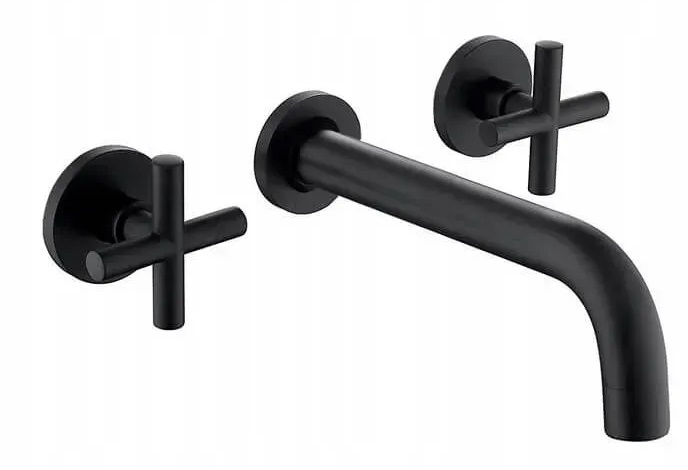 Змішувач для раковини Rea Exit настінний двовентильний чорний REA-B8000