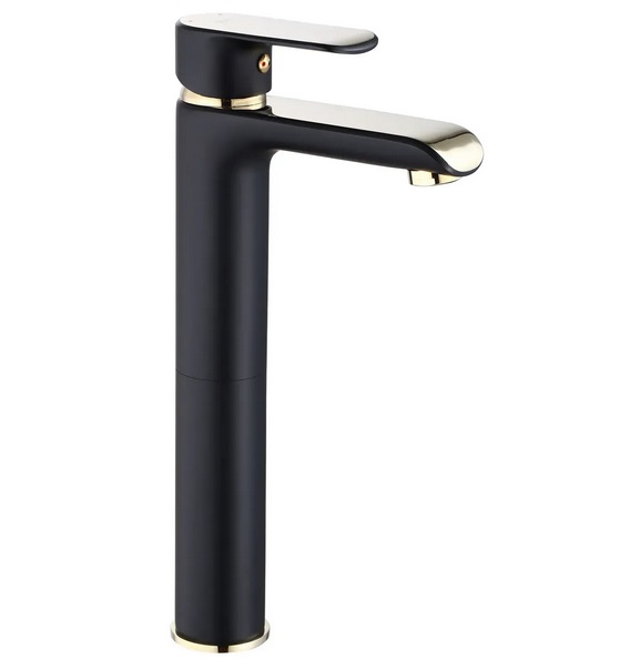 Змішувач для раковини Rea Bloom одноважільний чорний/золото REA-B9936