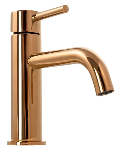 Смеситель для раковины Rea Lungo однорычажный розовое золото REA-B4500