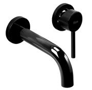 Змішувач для раковини Rea Lungo настінний одноважільний чорний глянсовий REA-B4421