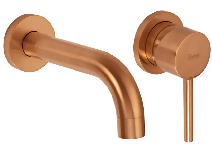 Змішувач для раковини Rea Lungo настінний одноважільний матова мідь REA-B4600