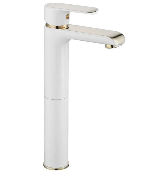 Змішувач для раковини Rea Bloom одноважільний білий/золото REA-B9931