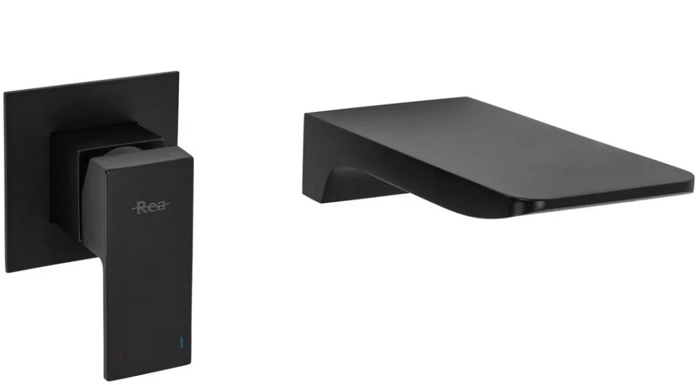 Смеситель для раковины Rea Mason настенный однорычажный черный REA-B0690